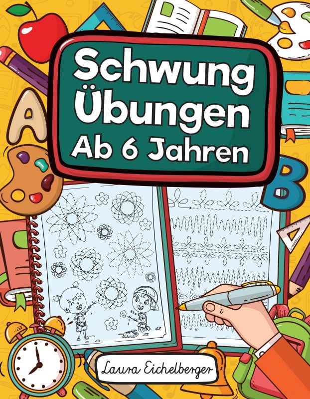 Schwungübungen ab 6 Jahren. Das Übungsbuch fördert die Konzentration und Augen-Hand-Koordination des Kindes optimal.